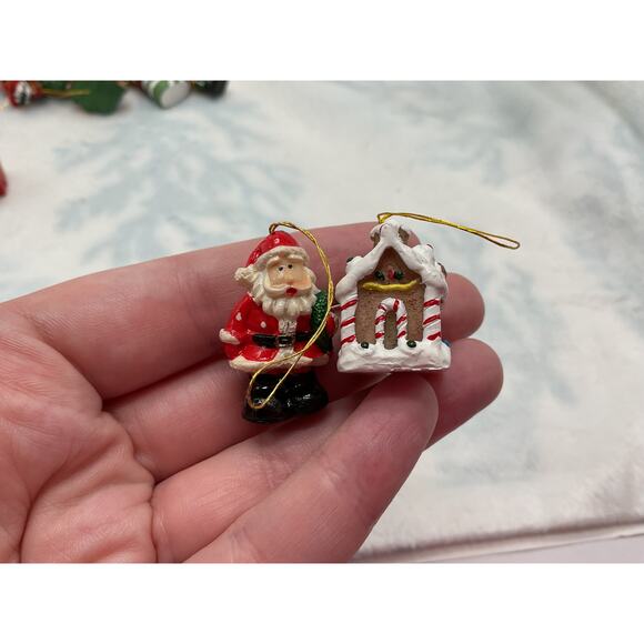 Christmas Ceramic Mini Ornaments set of 16 - Picture 9 of 10